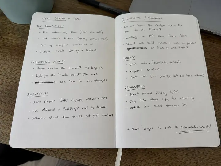 Ballpoint Handwritten Notebook Photo, made with Kromoss AI