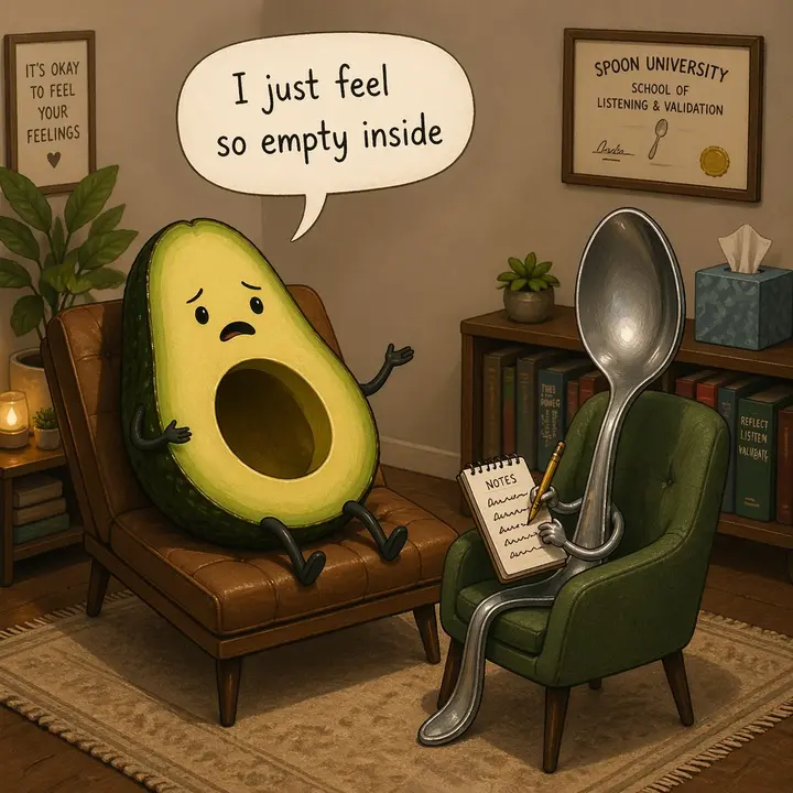 Cartoon Therapy Session Scene, made with Kromoss AI