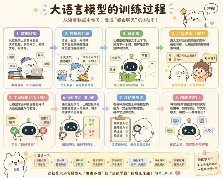 Cute Large Model Training Diagram, made with Kromoss AI