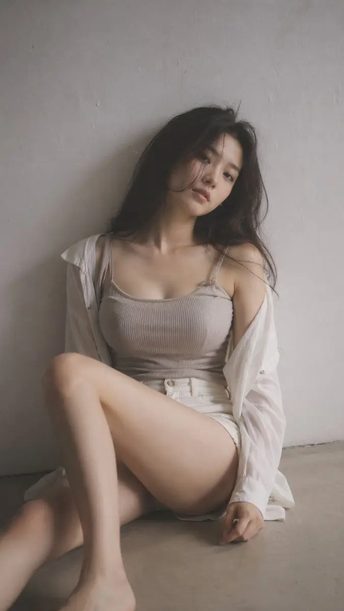 Korean Minimal Mood Portrait, made with Kromoss AI