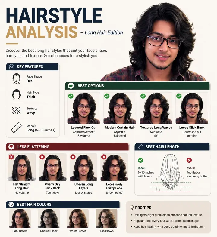 Long Hair Style Analysis Infographic