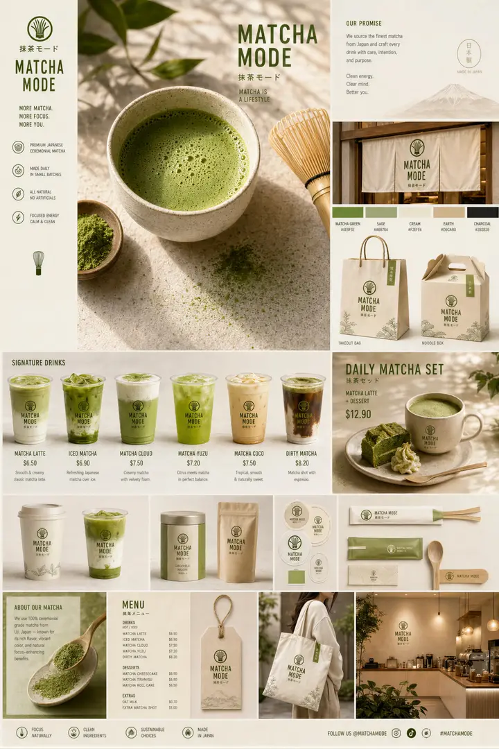 Matcha Brand Touchpoint Board