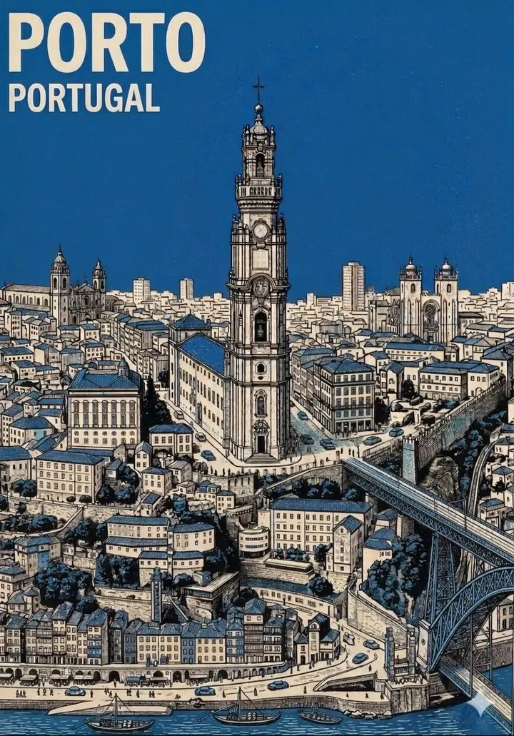 Mid Century City Travel Poster, made with Kromoss AI