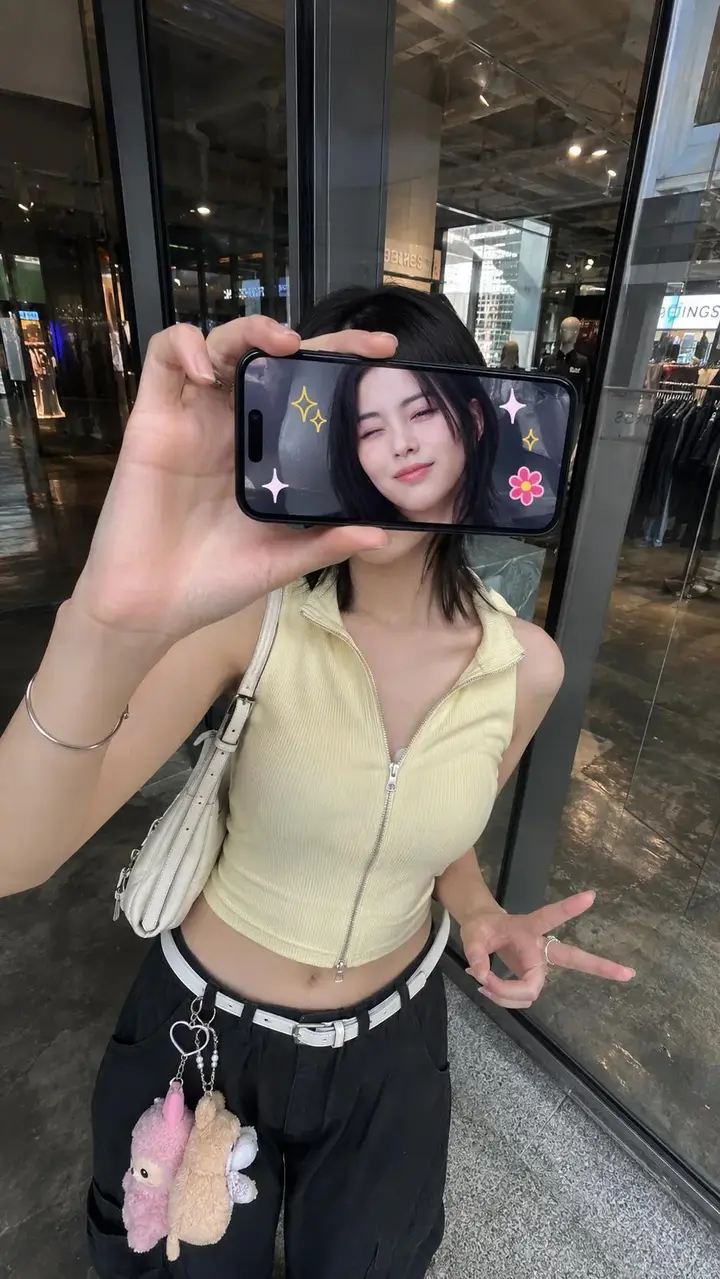 Phone Screen Covering Face Portrait, made with Kromoss AI