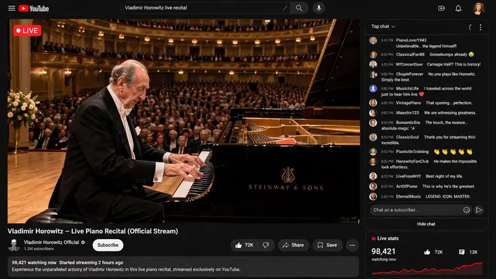 Piano Recital Stream Thumbnail, made with Kromoss AI