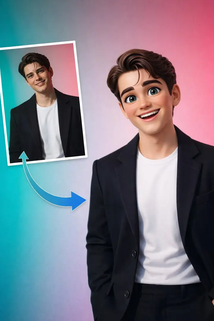 Pixar Style Sunny Young Man, made with Kromoss AI