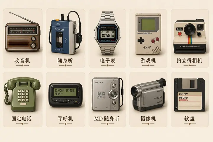 Retro Skeuomorphic Icon Set, made with Kromoss AI