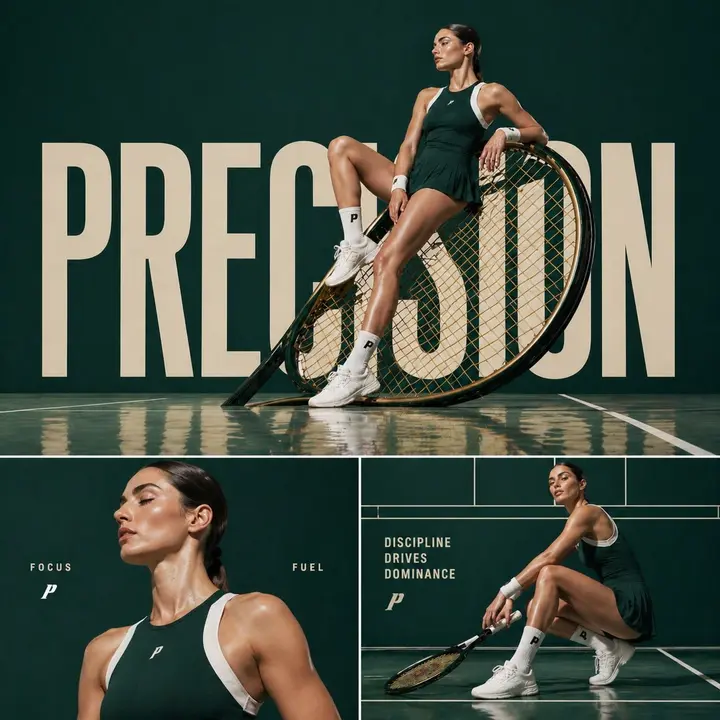 Sports Fashion Triptych Campaign, made with Kromoss AI