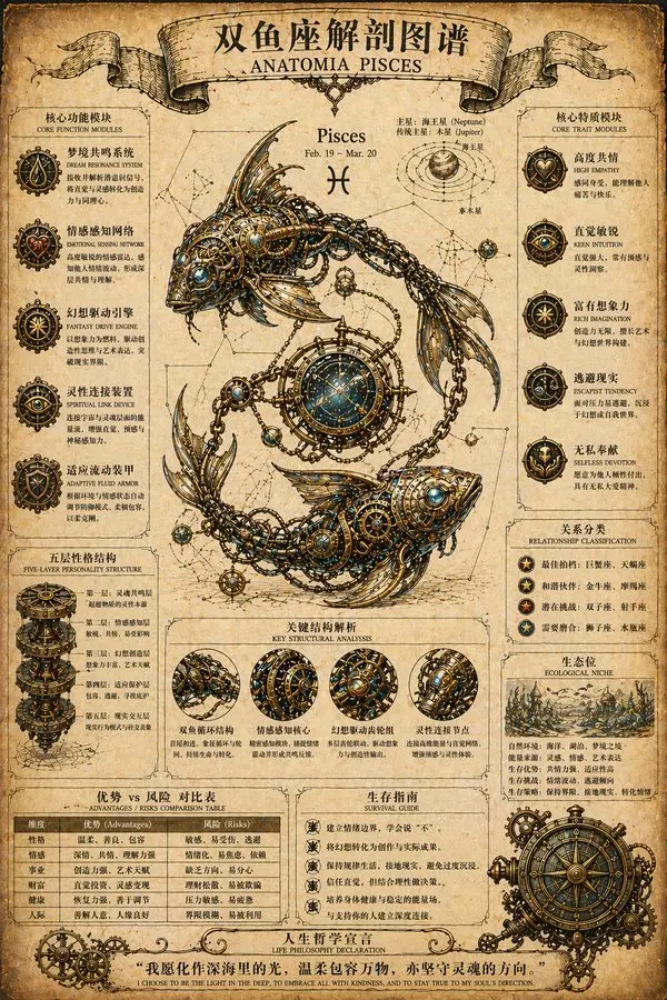 Steampunk Zodiac Anatomy Atlas, made with Kromoss AI