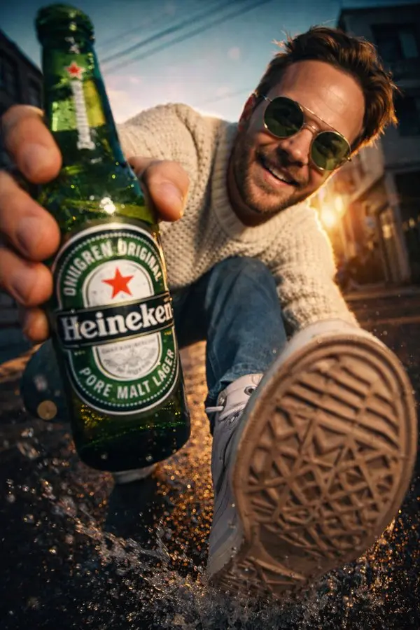 Street Model Showing Bottle, made with Kromoss AI