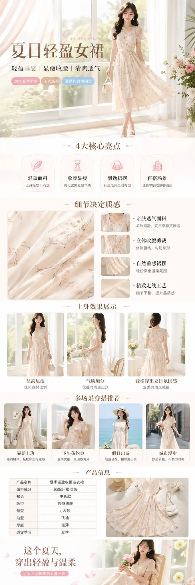 Summer Dress Product Display, made with Kromoss AI